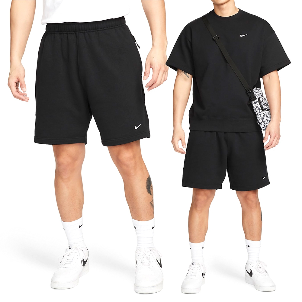 Nike Lab Solo Swoosh Shorts 男黑抽繩棉質拉鍊運動休閒短褲DX0818-010