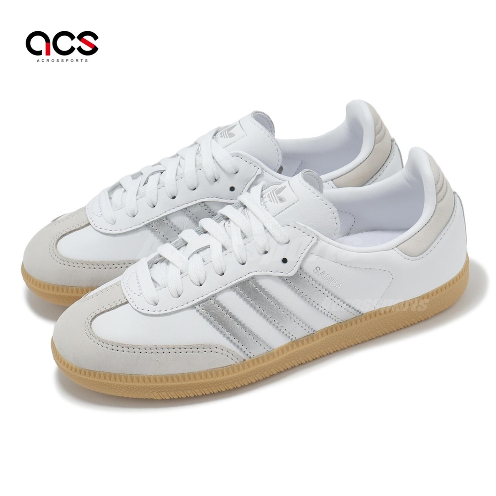 adidas 德訓鞋 Samba OG W 女鞋 男鞋 白 銀 復古 膠底 休閒鞋 愛迪達 JI2725