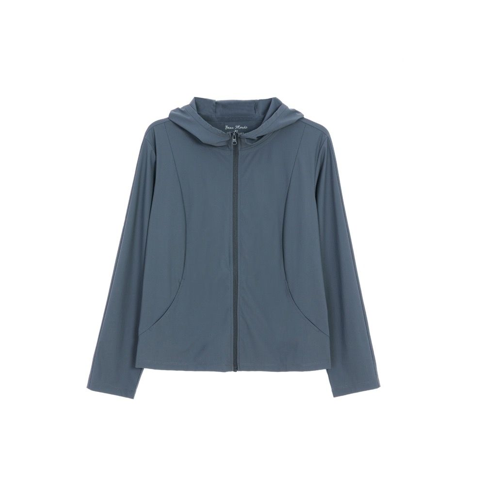 GIORDANO 女裝抗UV防曬涼感輕薄連帽外套【多色任選】 (65 騎兵藍)
