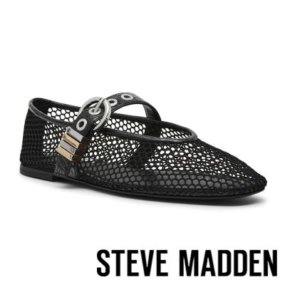STEVE MADDEN-率性透膚網布瑪莉珍鞋 LUCIA-MESH-黑色