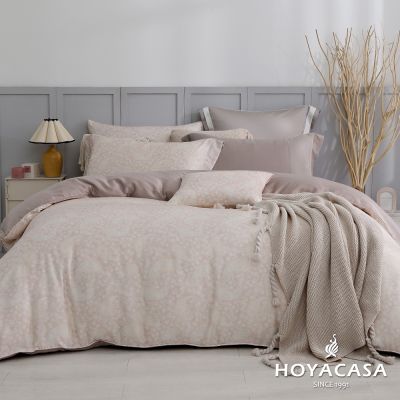 HOYACASA 特大抗菌天絲兩用被床包四件組-琉紋緹語