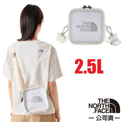 【The North Face】2.5L 大Logo多功能日用防水耐磨單肩斜背包/腰包.零錢置物包/3VWS-XOC 白