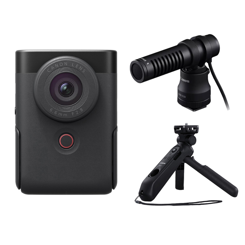Canon PowerShot V10 + HG-100TBR 手把+ DM-E100 麥克風公司貨| 隨身機