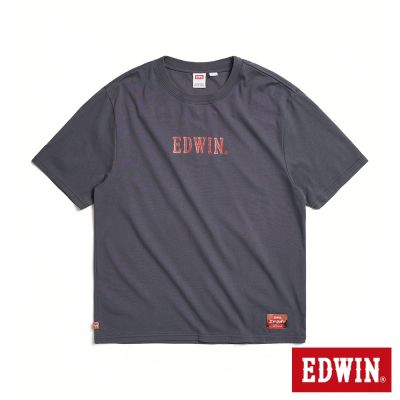 EDWIN 男裝 COOL FLEX 岩石紋印花寬版短袖T恤-暗灰色