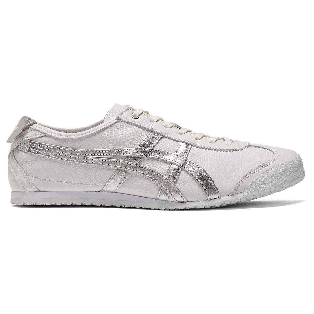 Onitsuka Tiger】鬼塚虎- 白底銀虎爪紋MEXICO 66 休閒鞋( D508K