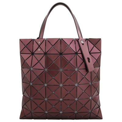 ISSEY MIYAKE  BAOBAO 幾何方格6x6手提包/嫣紫色(霧面)