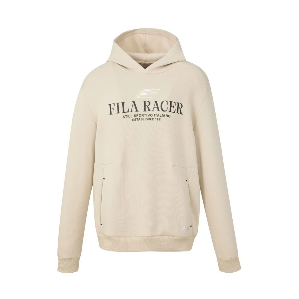 【FILA】男長袖連帽T恤-卡其 1TEA-5305-KK