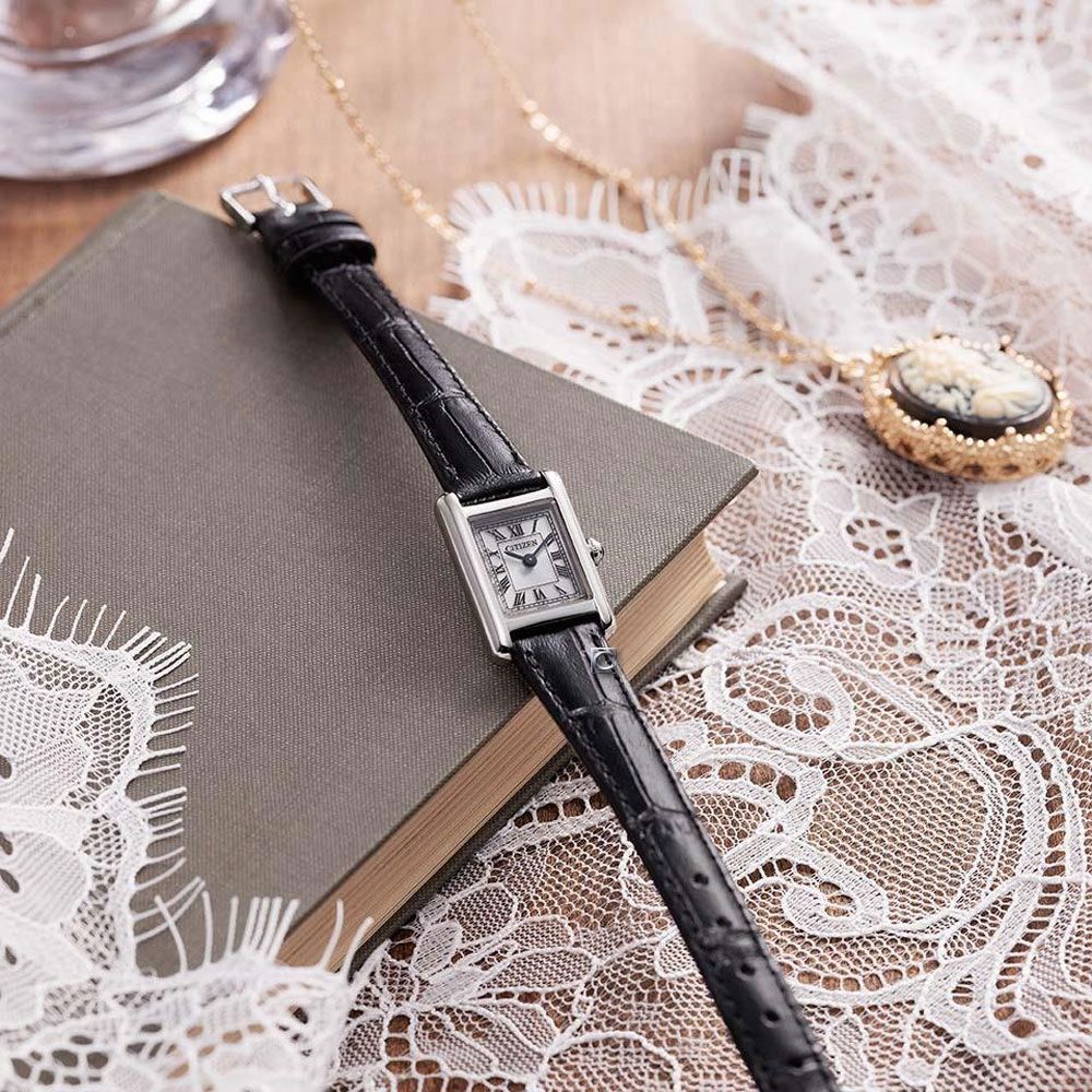 CITIZEN 星辰 限量七夕情人節推薦 光動能 復古方形腕錶 女錶 手錶-17.3x24.5mm EG2790-12A