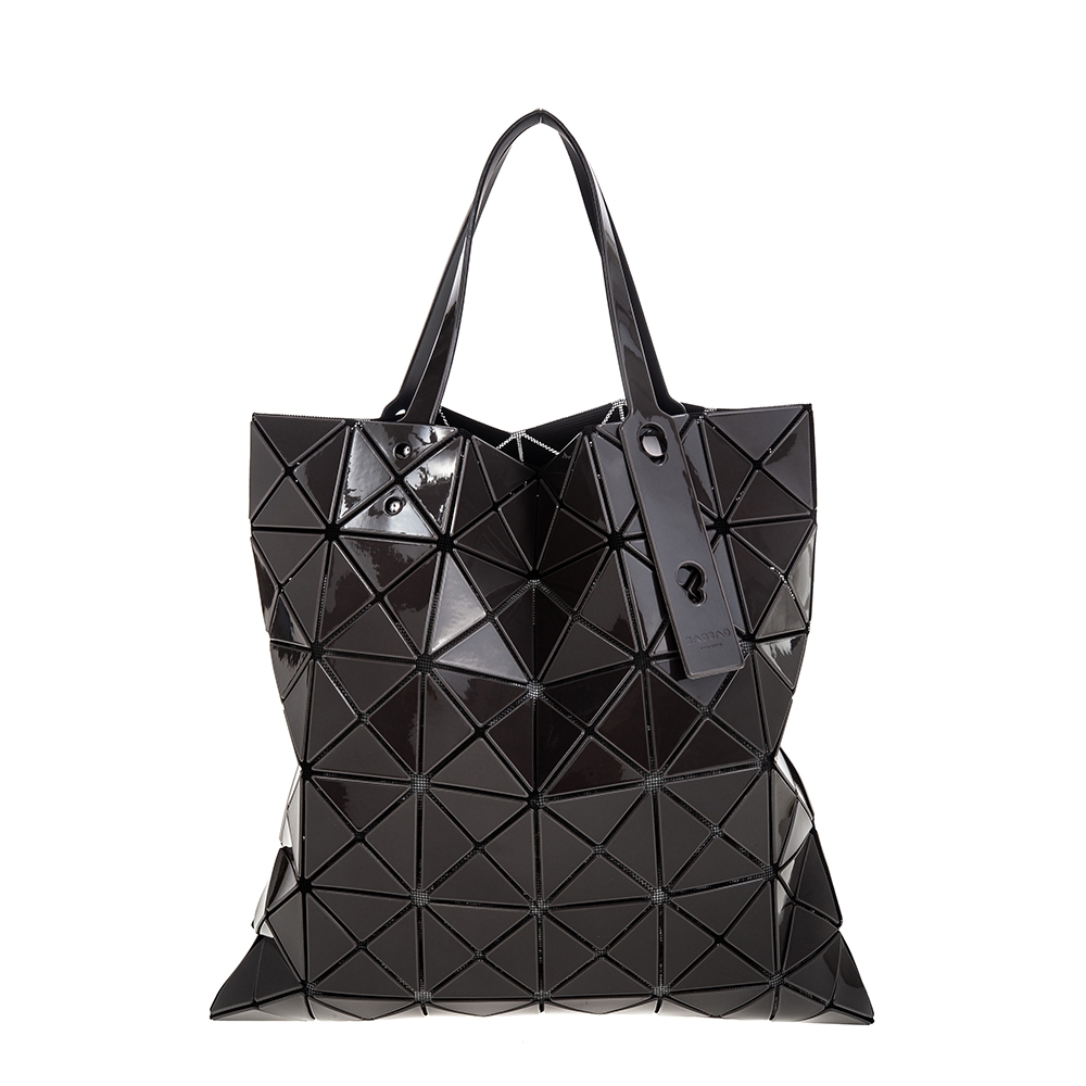 ISSEY MIYAKE 三宅一生BAOBAO 新雙色亮面三角格灰底6x6手提包(GRAY