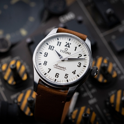 TITONI 梅花錶 空中霸王系列 Airmaster Pilot 飛行員天文台機械錶 開學換新季 送禮推薦 73906 T-ST-724