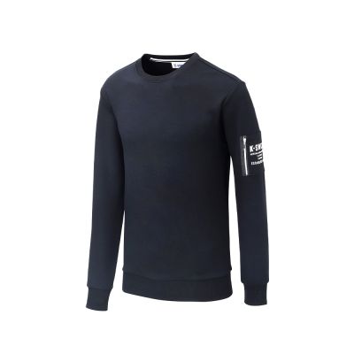K-SWISS 運動長袖 SL POCKET SWEATSHRT 圓領 女款 黑色 197251-008
