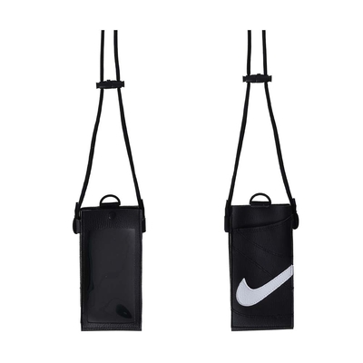 NIKE 手機斜背包-ID 頸掛 證件夾 名牌帶 掛繩 N1010036091OS 黑白