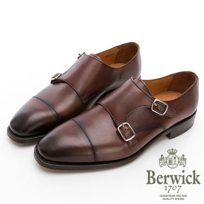 【BERWICK】西班牙進口 牛皮橫飾雙釦孟克鞋 -咖 635004KM20