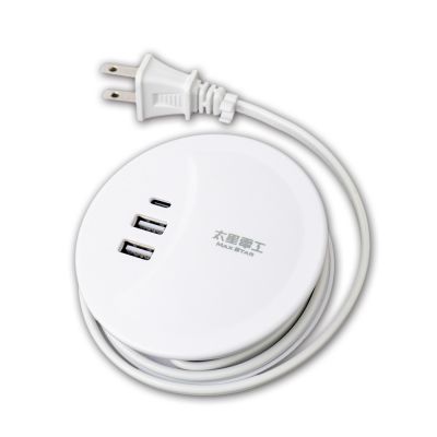 【太星電工】速充寶PD20W收納式充電延長線/1米(2入) OS6201