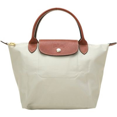 LONGCHAMP Le pliage 原創系列 短提把尼龍摺疊水餃包(S/小石子灰)