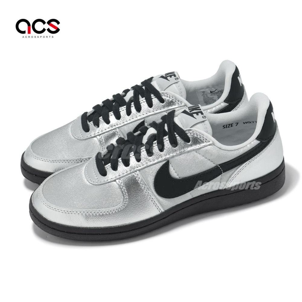 Nike 休閒鞋 Wmns Field General 女鞋 銀 黑 復古 皮革 HQ7397-001