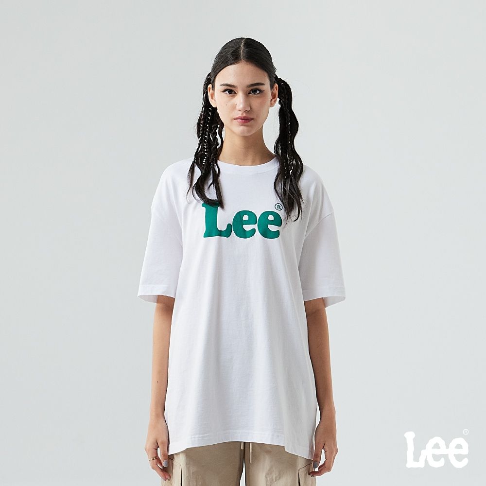 Lee 男女款 季節性版型 Lee大LOGO印花短袖圓領TEE 七色 (白色)