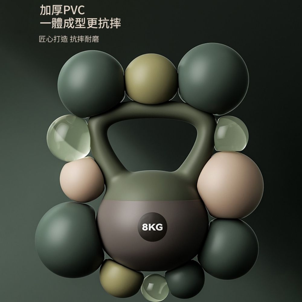 神鬼玩家】8KG潮時尚工業風軟壺鈴贈防滑露指手套一雙(軟式壺鈴深蹲翹臀