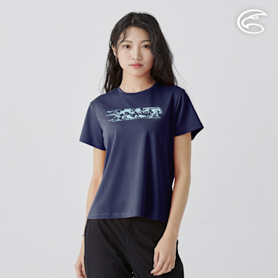 ADISI 女UPF50+防曬抑菌圓領短袖排汗衣 AL2511034 青玉 (S-2XL)｜抗UV 吸濕排汗 防臭 彈性 排汗衣