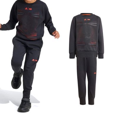 Adidas Lk Sw Zne Jog 中童 童裝 黑色 星際大戰 休閒 運動 長袖 長褲 套裝 IV9645