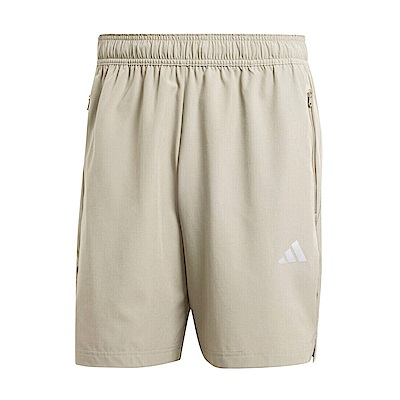 Adidas Gym+ 3S WV SHT IM7483 男 短褲 運動 訓練 健身 吸濕排汗 拉鍊口袋 反光 灰綠