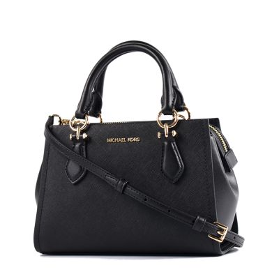 MICHAEL KORS Marilyn 十字紋防刮手提/斜背二用包-黑/小