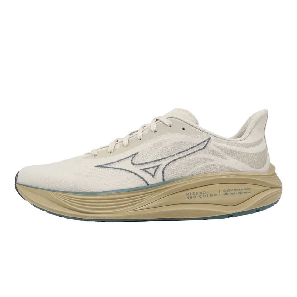 Mizuno 美津濃慢跑鞋NEO Cosmo 男鞋米色卡其緩衝路跑運動鞋J1GC2513-81