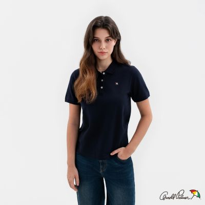 Arnold Palmer 女裝-小傘刺繡短袖POLO衫-深藍色