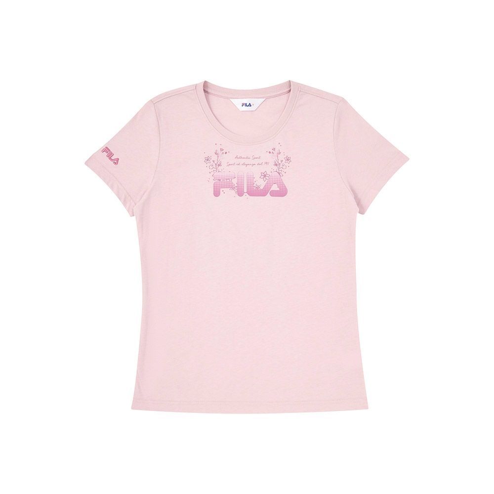FILA 女短袖圓領休閒T恤 多款任選 (粉紅霜1518)