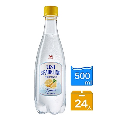 統一 UNI SPARKLING檸檬風味氣泡水 PET(500mlx24入/箱)