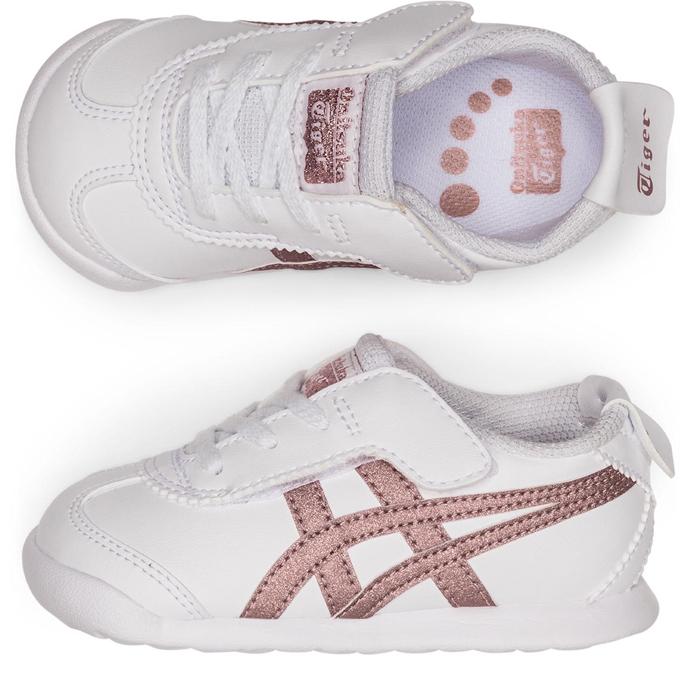 Onitsuka Tiger】鬼塚虎小童白色玫瑰金虎爪紋MEXICO 66 PS