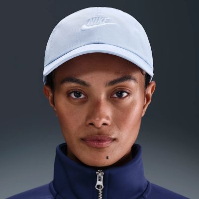 NIKE 耐吉  男 女 運動帽 休閒帽 藍色系-U NK CLUB CAP U CB FUT WSH L-FB5368057