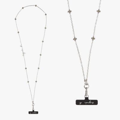 agnes b. bijoux 白鋼 繁花手機繩 銀色