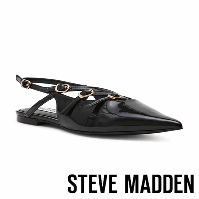 STEVE MADDEN-CIANNA 尖頭細帶後空涼鞋-鏡黑