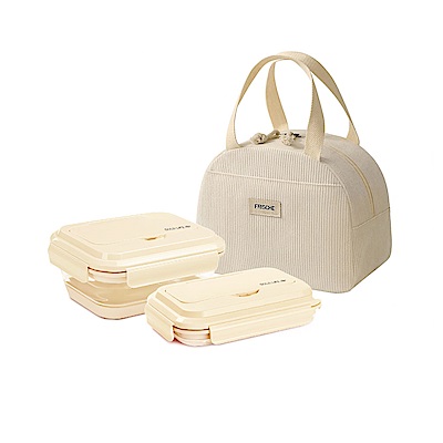 【GOLD LIFE】(買1送1再送保溫袋)-好收好帶可折疊便當盒(分隔/可微波/收納) 