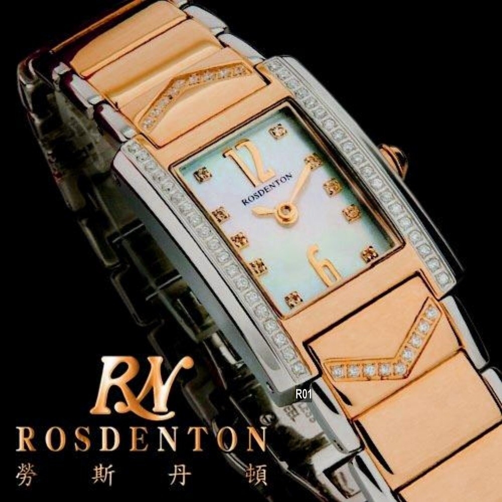 Rosdenton勞斯丹頓公司貨 名媛獨愛/玫瑰金 晶鑽石英女錶20㎜ R01 (3B01LTB-2F)