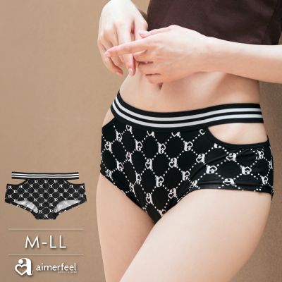 aimerfeel品牌a文織字母低腰內褲-1905127-BL