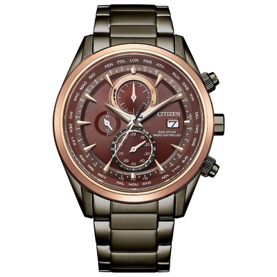 CITIZEN星辰 GENTS 傲視群鷹電波萬年曆光動能計時男錶-AT8267-86X-43mm