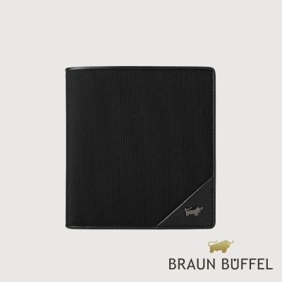 【BRAUN BUFFEL 德國小金牛】台灣總代理 瑞沃 13卡直立中夾-黑色/BF593-359-BK