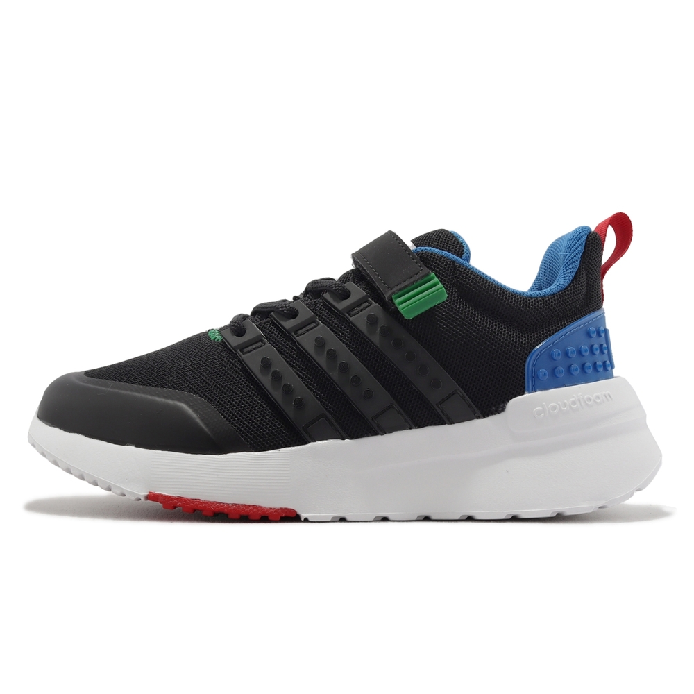 adidas x LEGO Racer TR21 EL K 童鞋中大童黑藍樂高聯名積木運動鞋愛迪