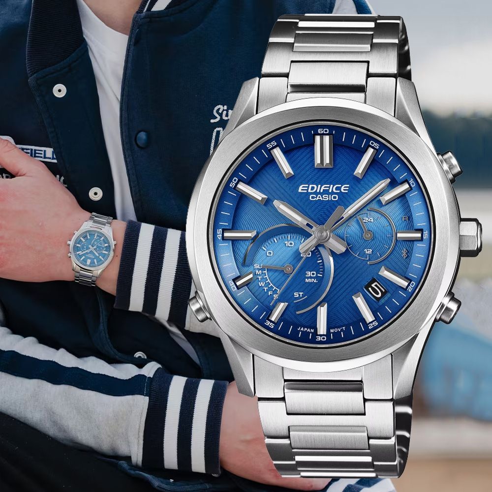 CASIO 卡西歐 EDIFICE 太陽能x藍牙連線 賽車風格 計時腕錶 錶 手錶 送禮 EQB-1300D-2A