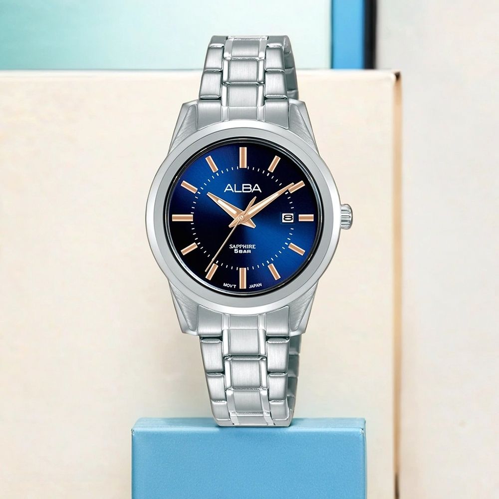 ALBA 雅柏 Prestige 簡約時尚大三針女錶 開學購物季 送禮首選-30mm (AH7EE9X1/VJ22-X444B)