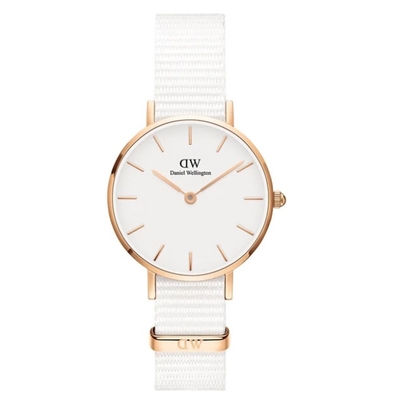 【Daniel Wellington】Petite Dover 32mm純淨白織紋錶(DW00100311)