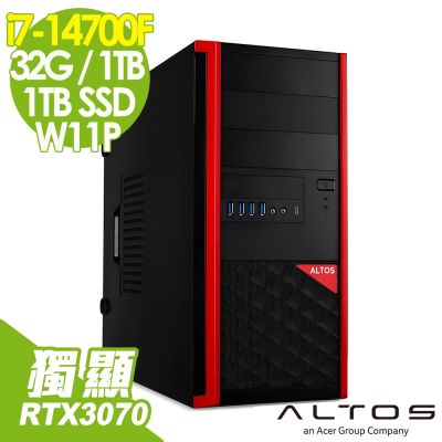 Acer 宏碁 Altos P150F8 高階商用工作站 (i7-14700F/32G/1TB+1TB SSD/RTX3070-8G/W11P)