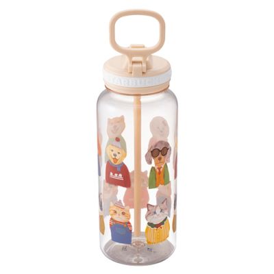 星巴克 32OZ暖棕毛孩冷水壺