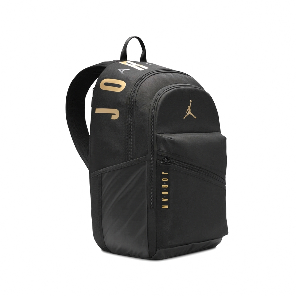 Nike 後背包Jordan Jumpman 黑金15吋筆電包多夾層雙肩背書包喬丹 
