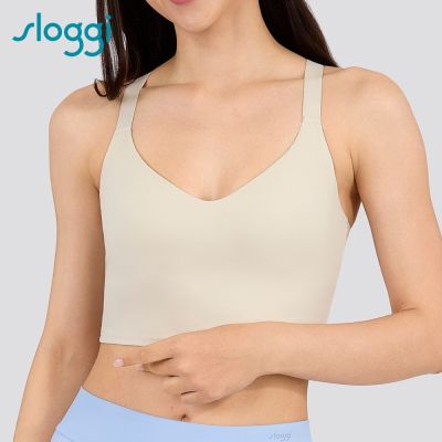 sloggi-GET ACTIVE 2.0 簡約時尚運動系列 V領短版背心 奶茶淺棕
