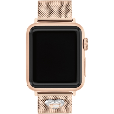 COACH Apple Watch 錶帶 38/40/41mm 適用 米蘭鍊帶 C字愛心錶帶 夏日煥新提案 送禮推薦-玫瑰金(不含手錶)