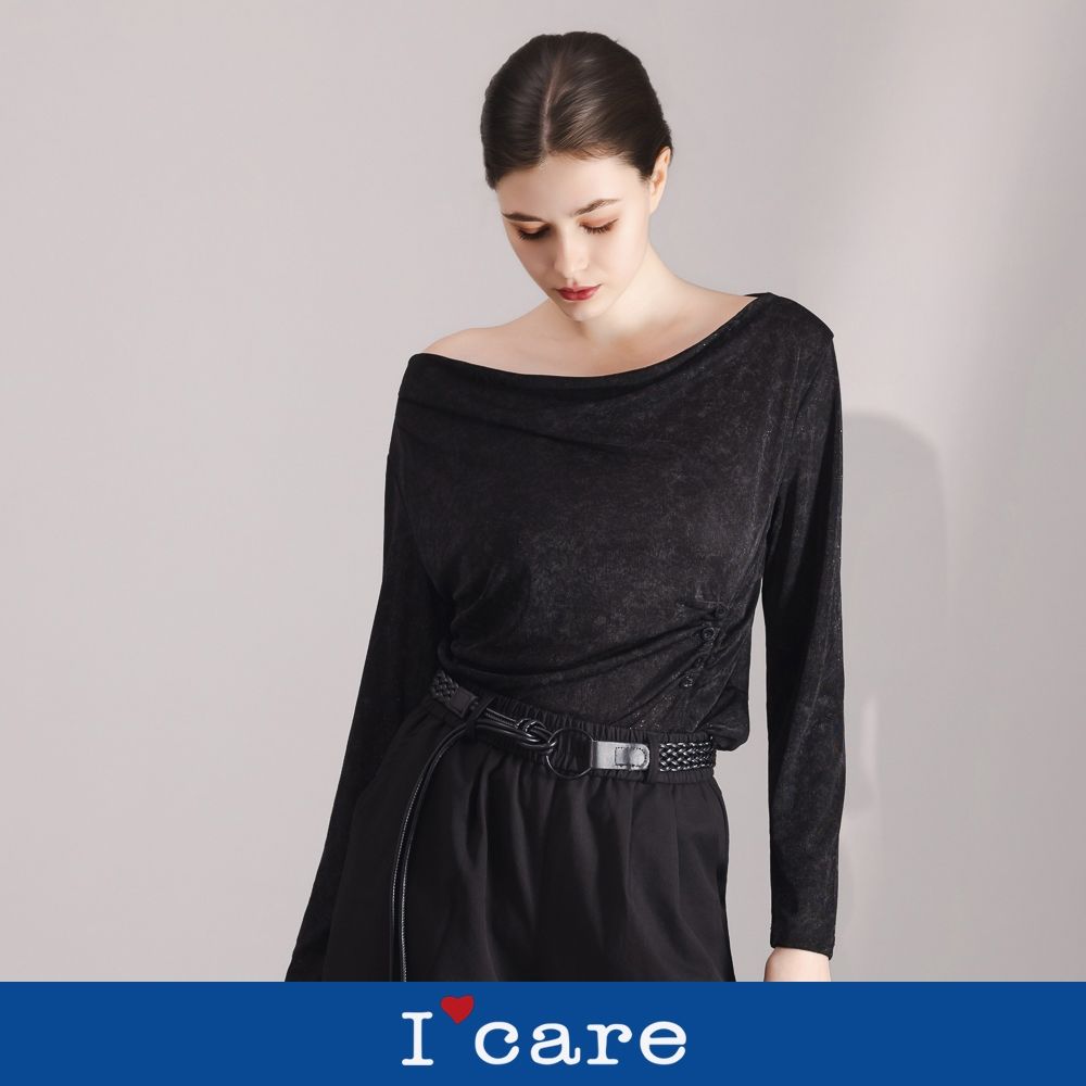 現貨【I'care 依卡】星空亮閃垂墜感上衣（M-L）｜女休閒上衣 上班穿搭 晚宴上衣
