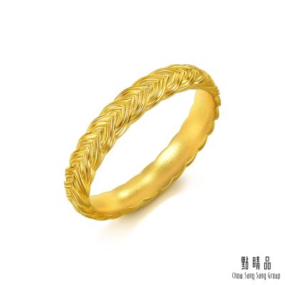 點睛品 古典編織紋 黃金戒指_計價黃金(港圍11)